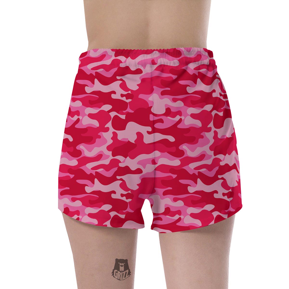 Pink Camo Print Women's Shorts-grizzshop