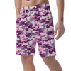 Pink Camouflage Print Men's Shorts-grizzshop