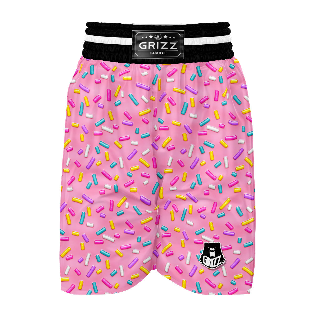 Pink Candy Pattern Print Boxing Shorts-grizzshop