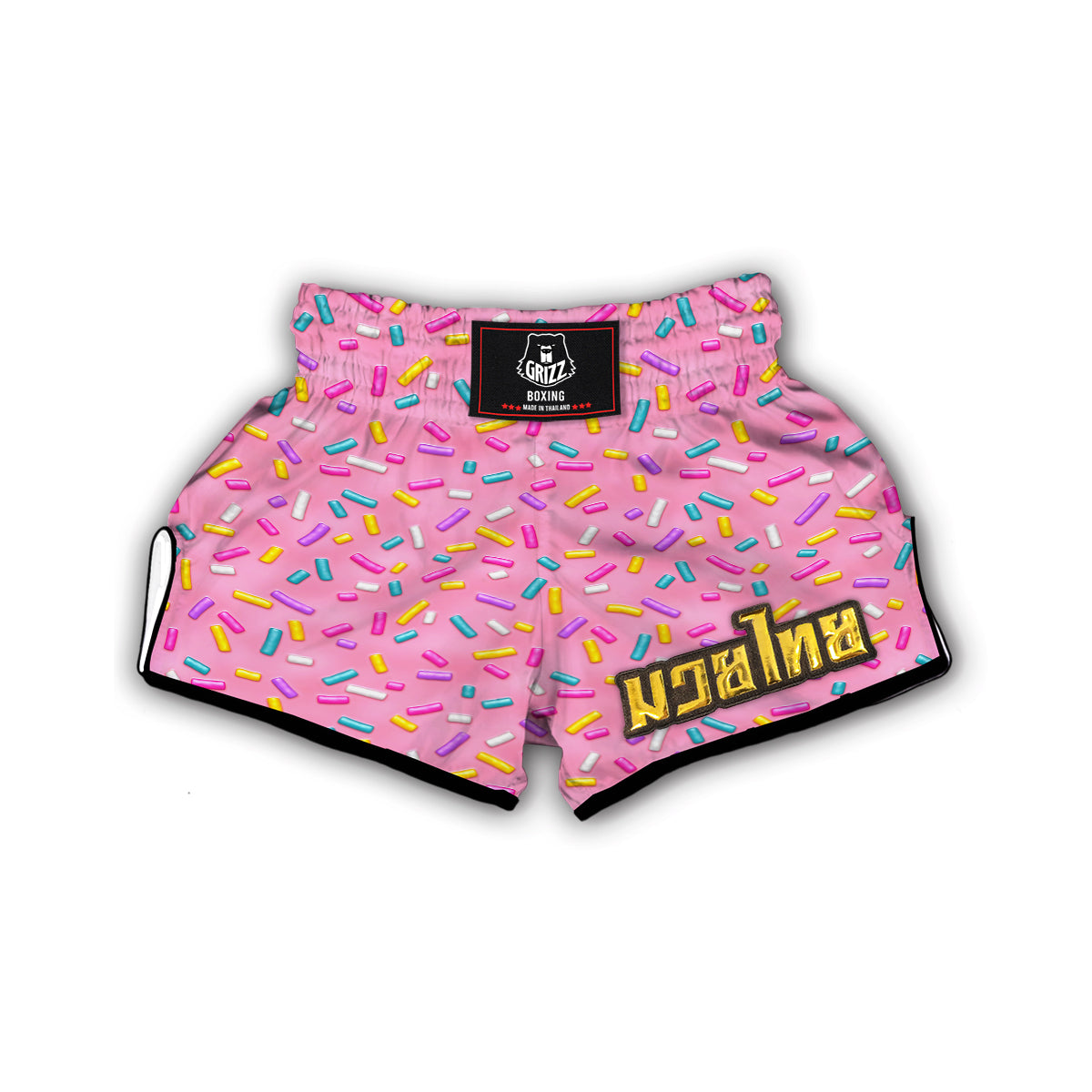 Pink Candy Pattern Print Muay Thai Boxing Shorts-grizzshop