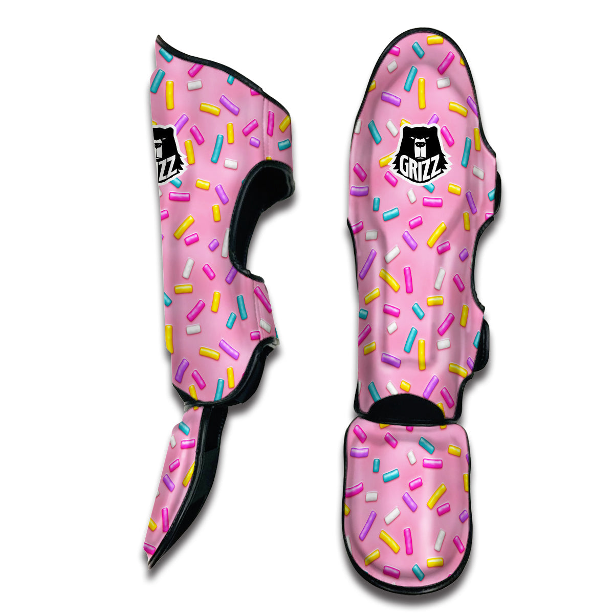 Pink Candy Pattern Print Muay Thai Shin Guards-grizzshop