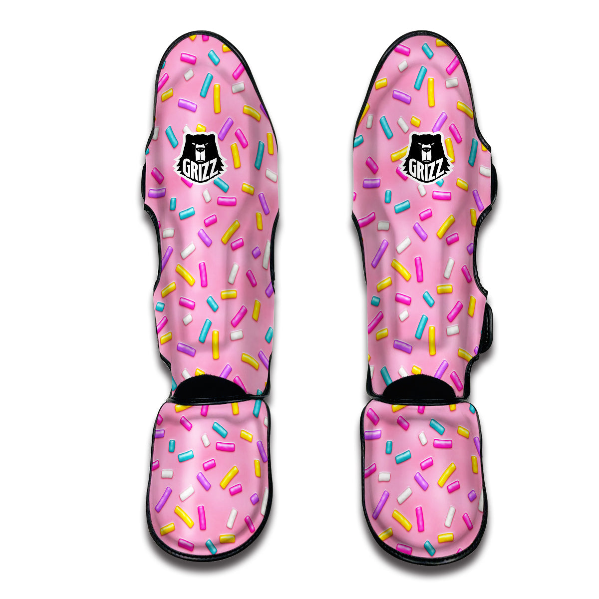 Pink Candy Pattern Print Muay Thai Shin Guards-grizzshop