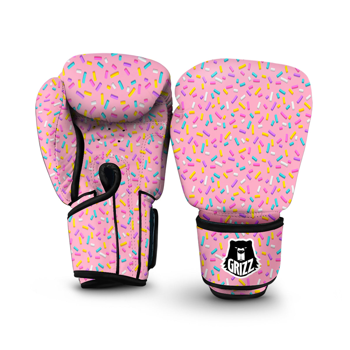 Pink Candy Sprinkles Sweet Print Pattern Boxing Gloves-grizzshop