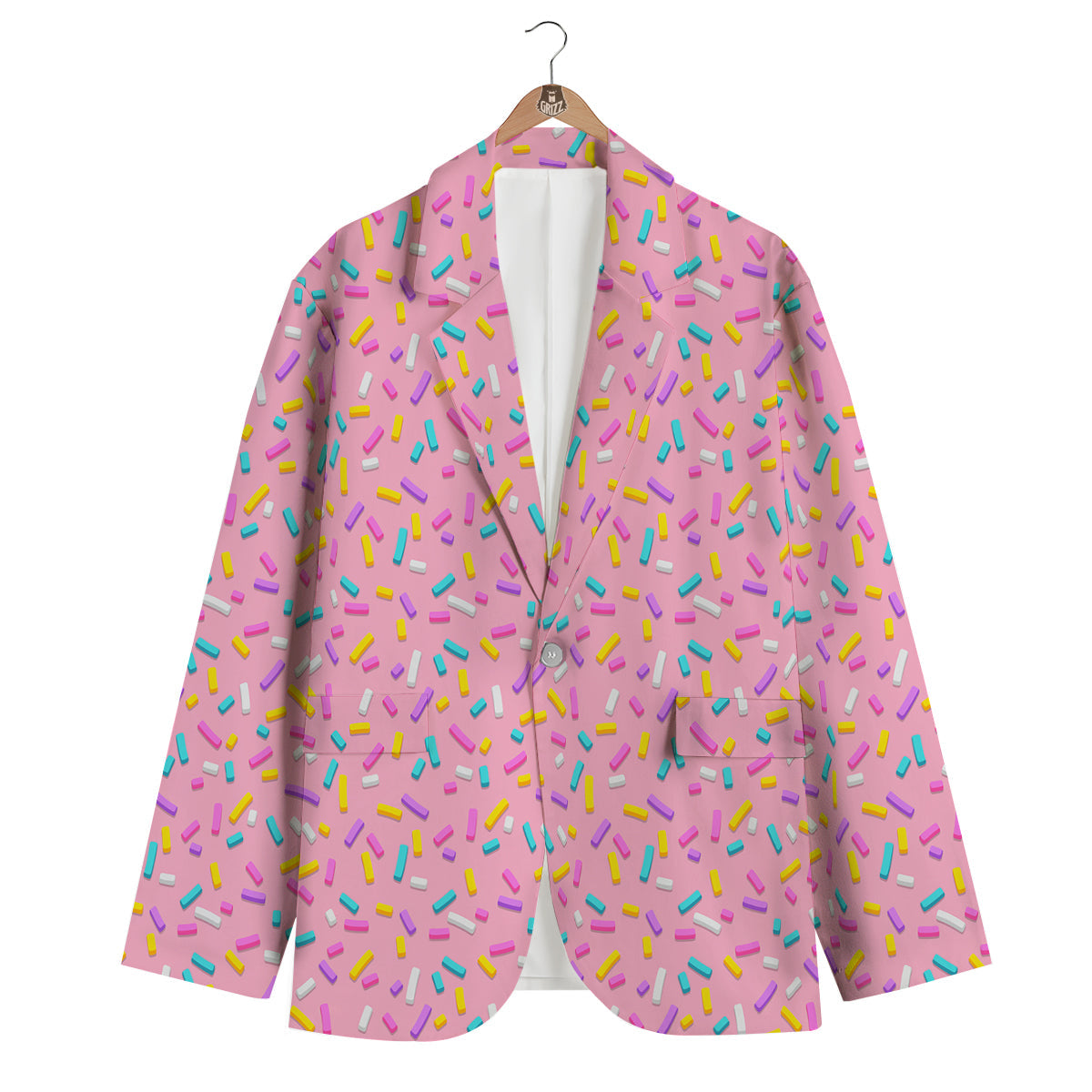 Pink Candy Sprinkles Sweet Print Pattern Men's Blazer-grizzshop