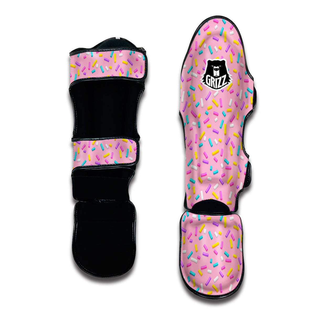 Pink Candy Sprinkles Sweet Print Pattern Muay Thai Shin Guards-grizzshop