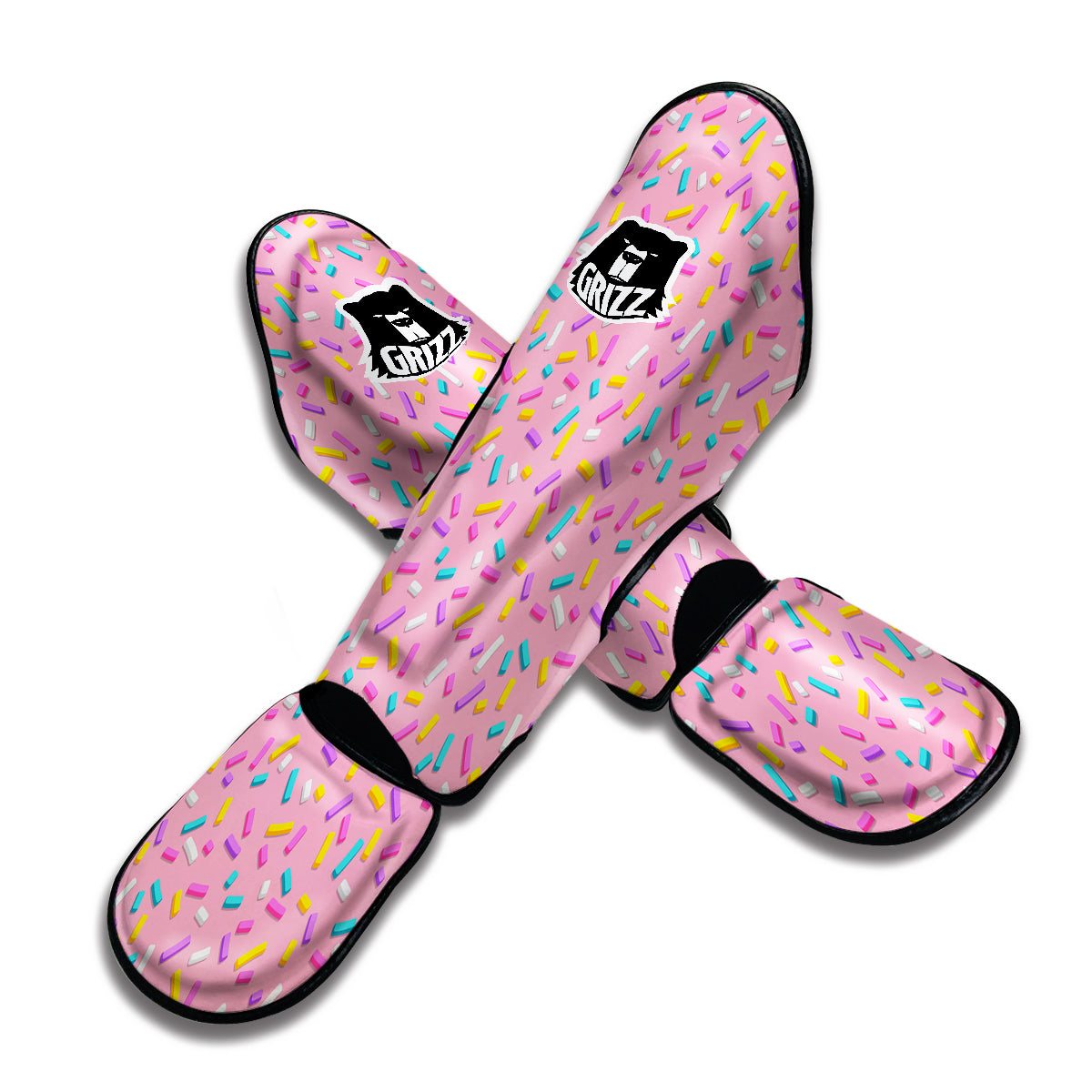 Pink Candy Sprinkles Sweet Print Pattern Muay Thai Shin Guards-grizzshop