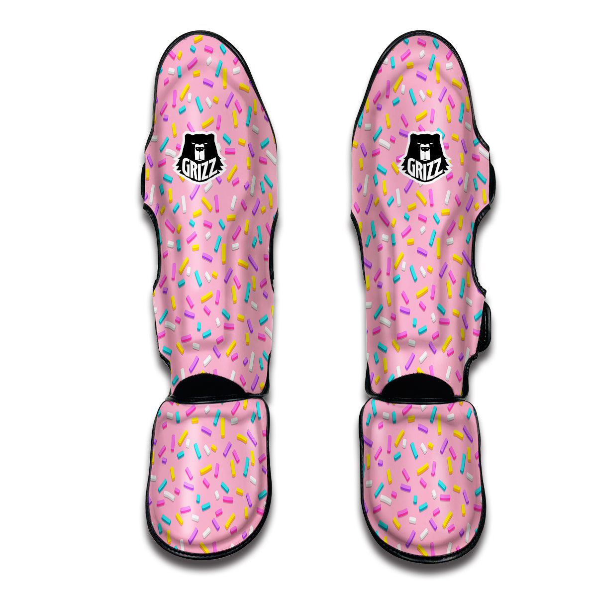 Pink Candy Sprinkles Sweet Print Pattern Muay Thai Shin Guards-grizzshop