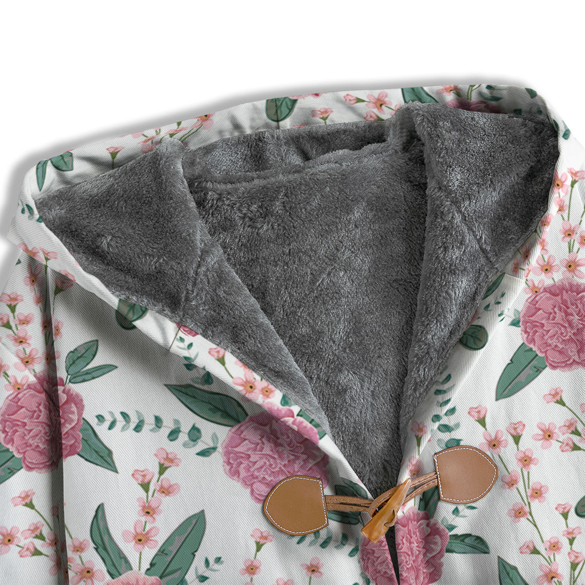 Pink Carnation White Print Pattern Men's Windbreaker Jacket-grizzshop