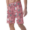 Pink Cat Face Print Men's Shorts-grizzshop