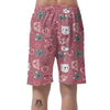 Pink Cat Face Print Men's Shorts-grizzshop