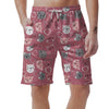 Pink Cat Face Print Men's Shorts-grizzshop