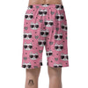 Pink Cat Print Men's Shorts-grizzshop