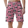 Pink Cat Print Men's Shorts-grizzshop