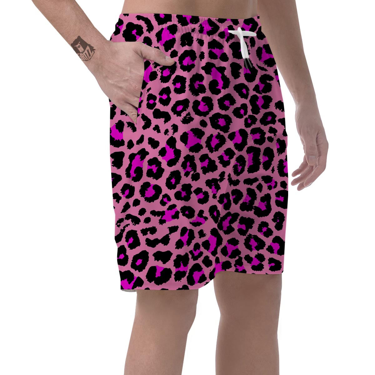 Pink Cheetah Leopard Men's Shorts-grizzshop