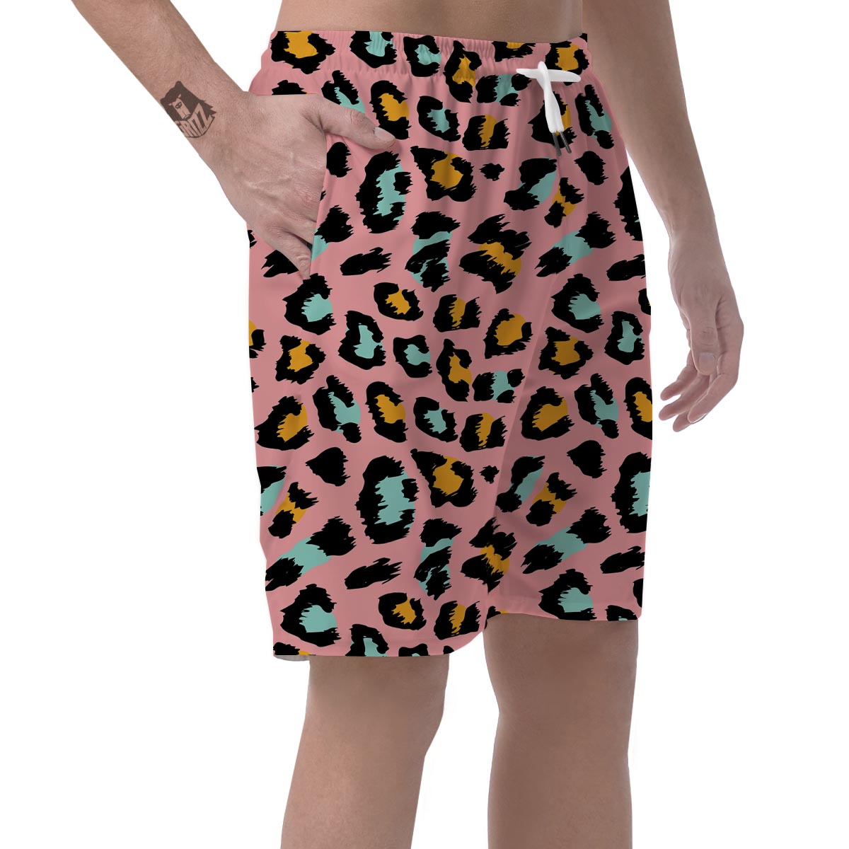 Pink Cheetah Print Men's Shorts-grizzshop