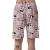 Pink Cow And Milk Print Men's Shorts-grizzshop