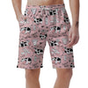 Pink Cow And Milk Print Men's Shorts-grizzshop