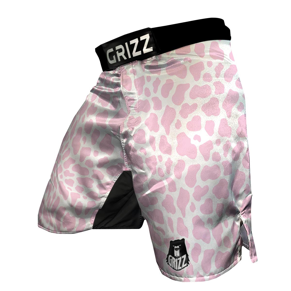 Pink Cow Pattern Print MMA Shorts-grizzshop
