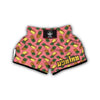 Pink Cutting Pineapple Print Muay Thai Boxing Shorts-grizzshop