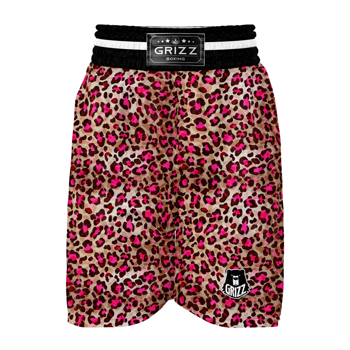 Pink Dot Cheetah Leopard Pattern Print Boxing Shorts-grizzshop