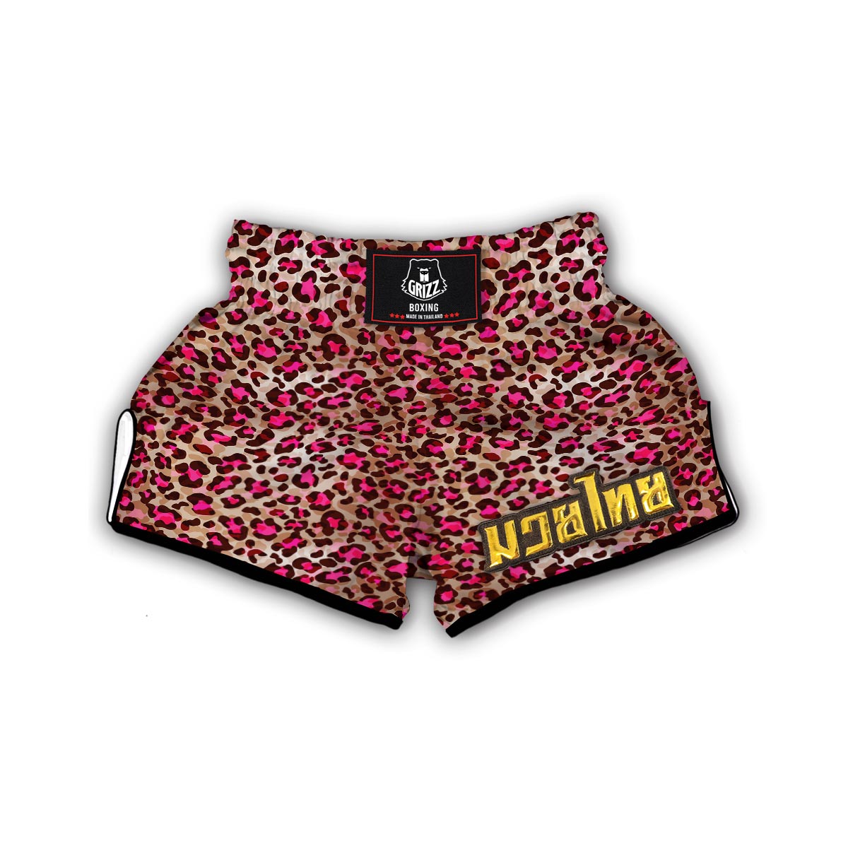 Pink Dot Cheetah Leopard Pattern Print Muay Thai Boxing Shorts-grizzshop