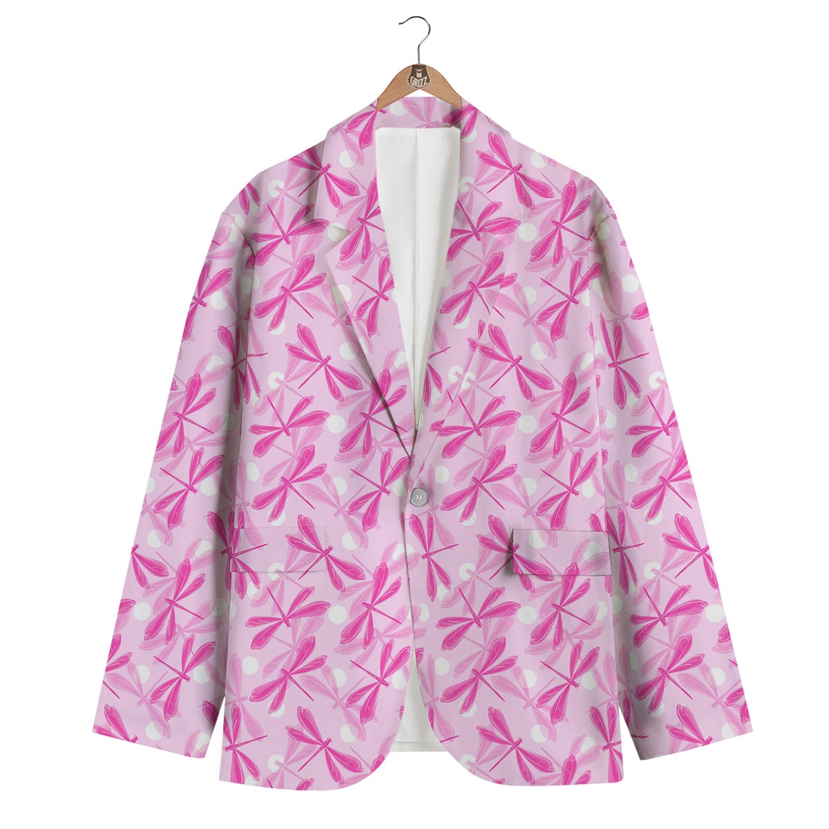 Pink Dragonfly Men's Blazer-grizzshop