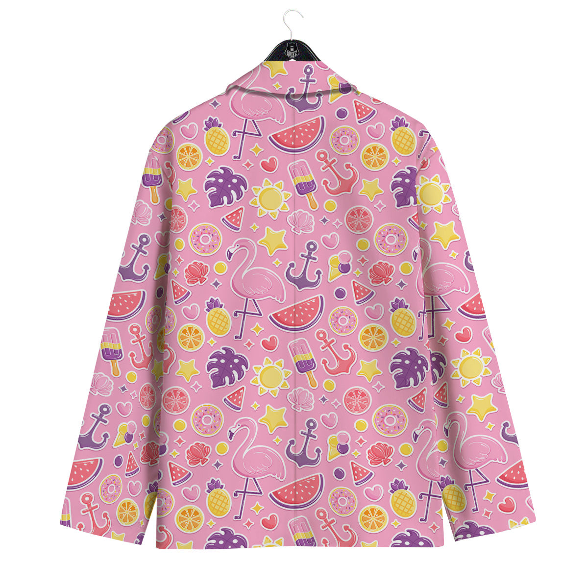 Pink Flamingo Summer Beach Print Pattern Men's Sport Coat-grizzshop