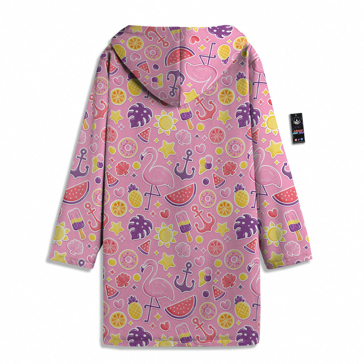Pink Flamingo Summer Beach Print Pattern Men's Windbreaker Jacket-grizzshop