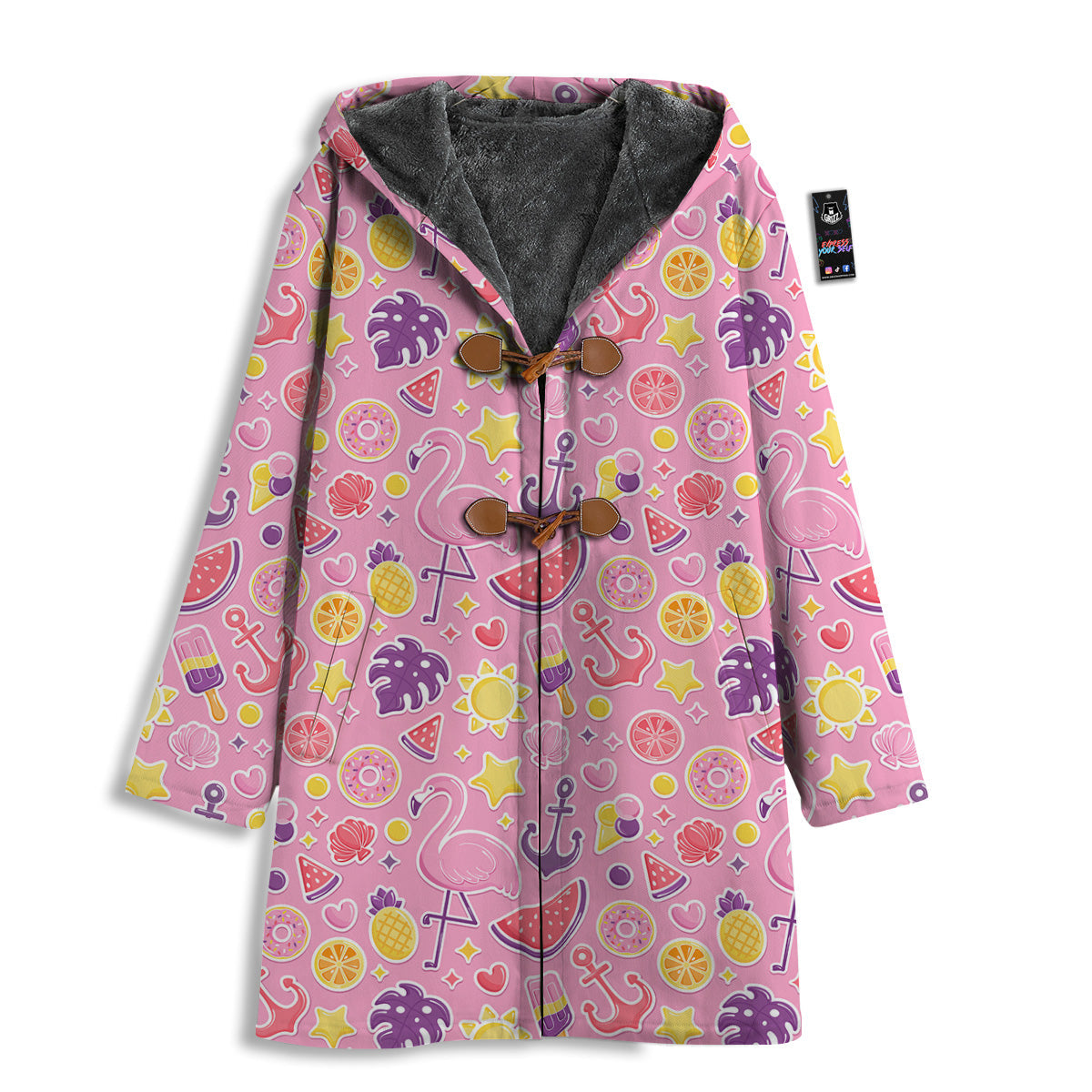 Pink Flamingo Summer Beach Print Pattern Men's Windbreaker Jacket-grizzshop