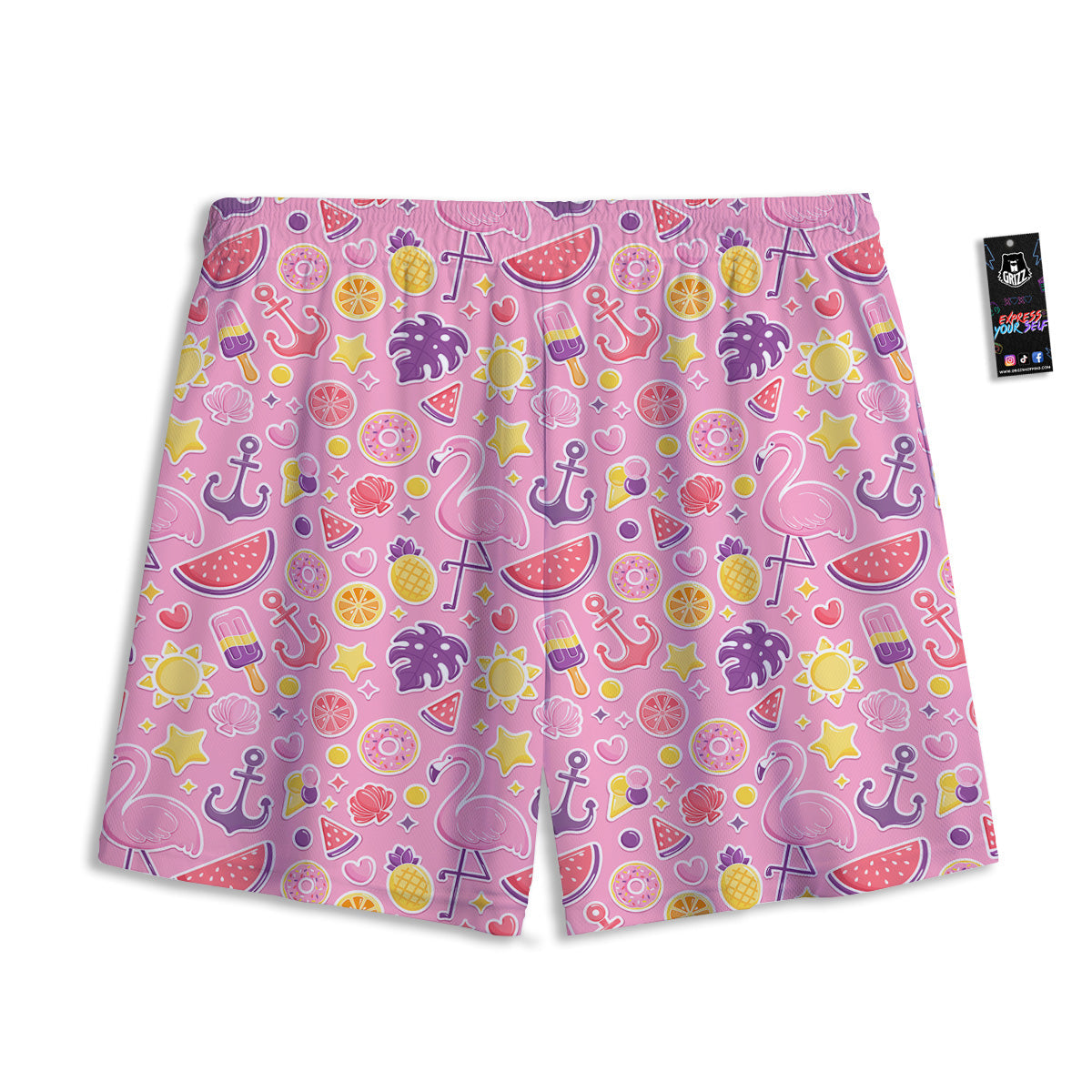Popcorn Cute Print Pattern Mesh Shorts