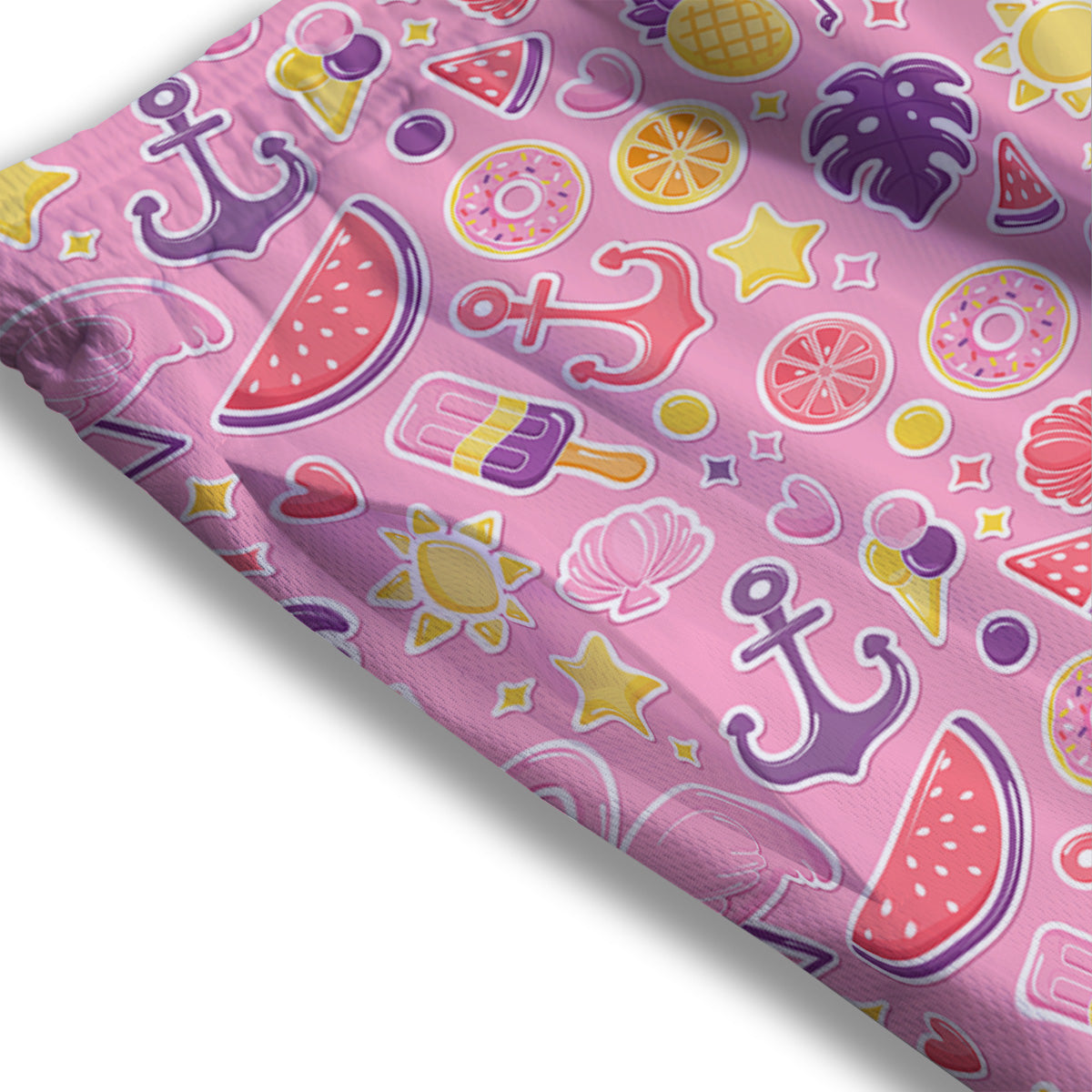 Popcorn Cute Print Pattern Mesh Shorts
