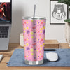 Pink Flamingo Summer Beach Print Pattern Tumbler-grizzshop