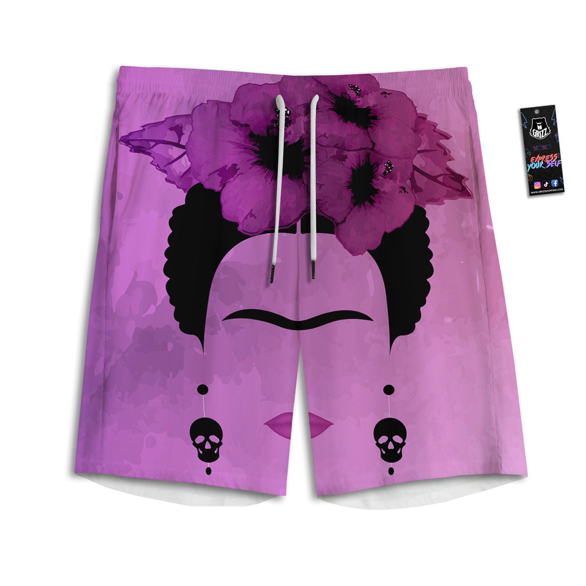 Polka Dot White And Pink Print Pattern Men's Athletic Shorts