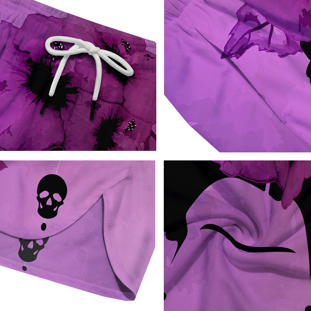 Pink Floral And Frida Kahlo Print Men's Running Shorts-grizzshop