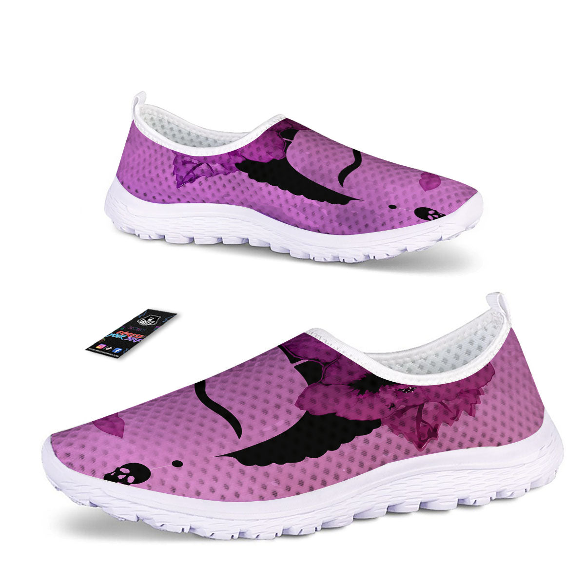 Pink Floral And Frida Kahlo Print Nurse Shoes-grizzshop