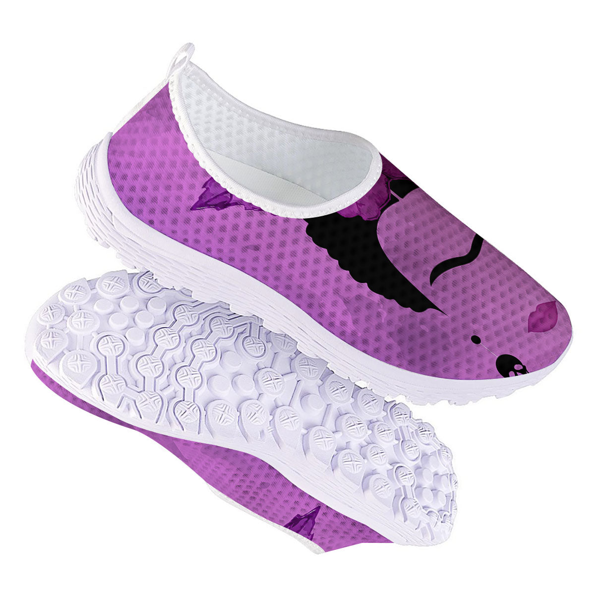 Pink Floral And Frida Kahlo Print Nurse Shoes-grizzshop