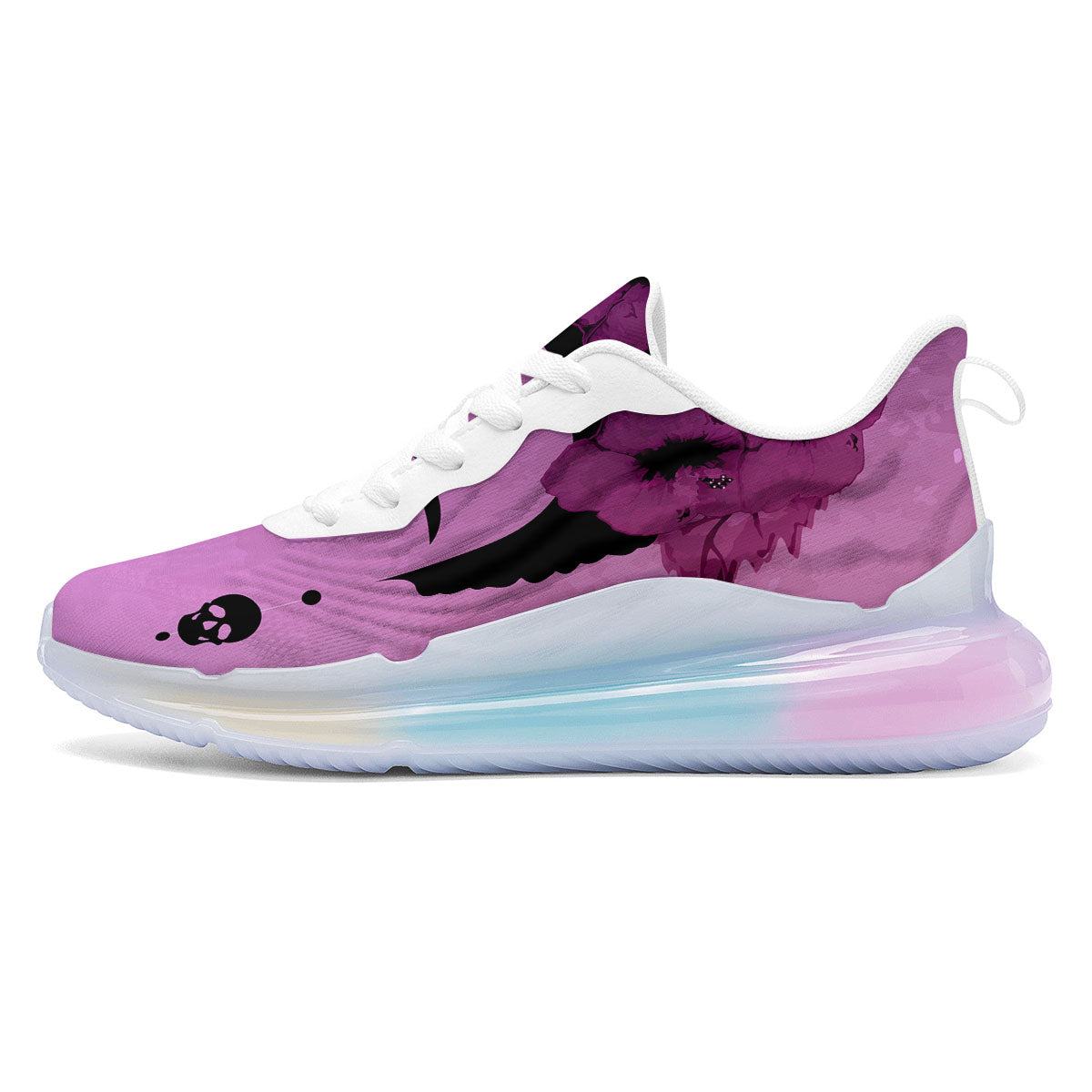 Pink Floral And Frida Kahlo Print Running Sneakers-grizzshop