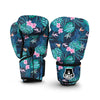 Pink Floral Tropical Palm Leaves Hawaiian Pattern Print Boxing Gloves-grizzshop