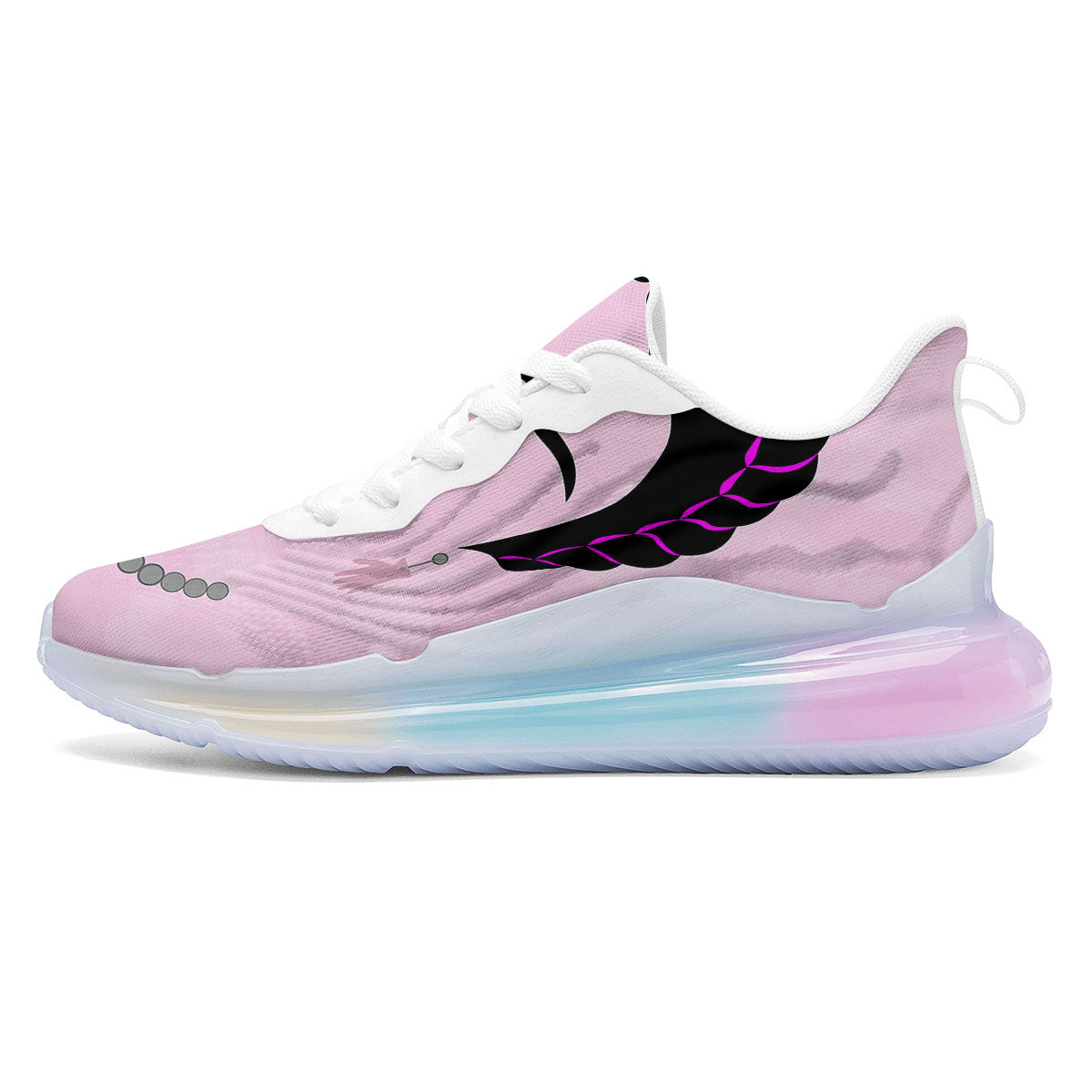 Pink Flower And Frida Kahlo Print Running Sneakers-grizzshop