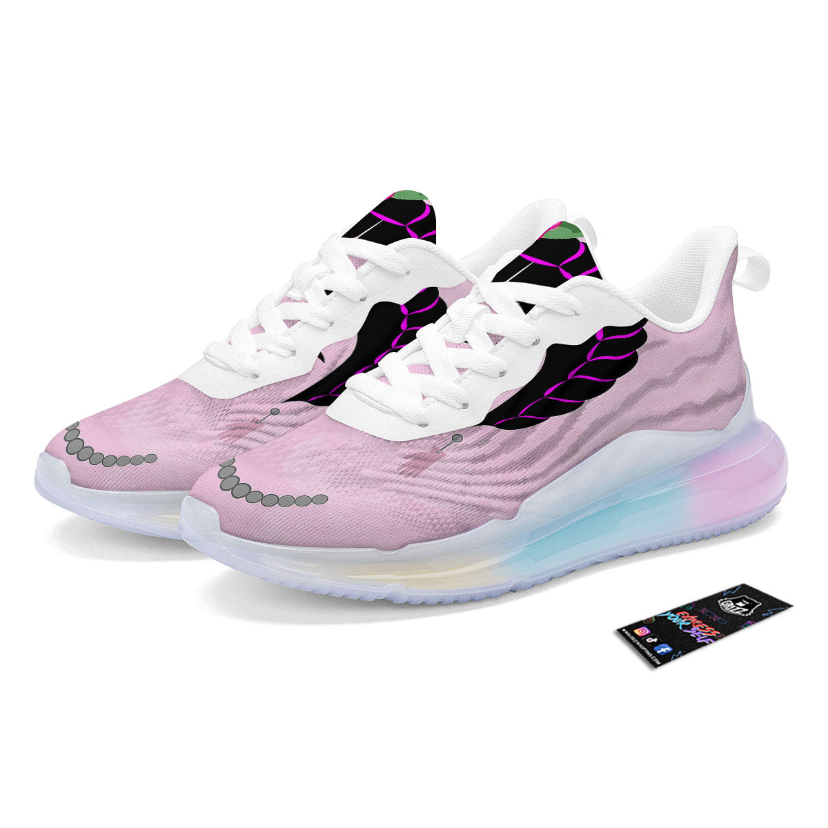 Pink Flower And Frida Kahlo Print Running Sneakers-grizzshop
