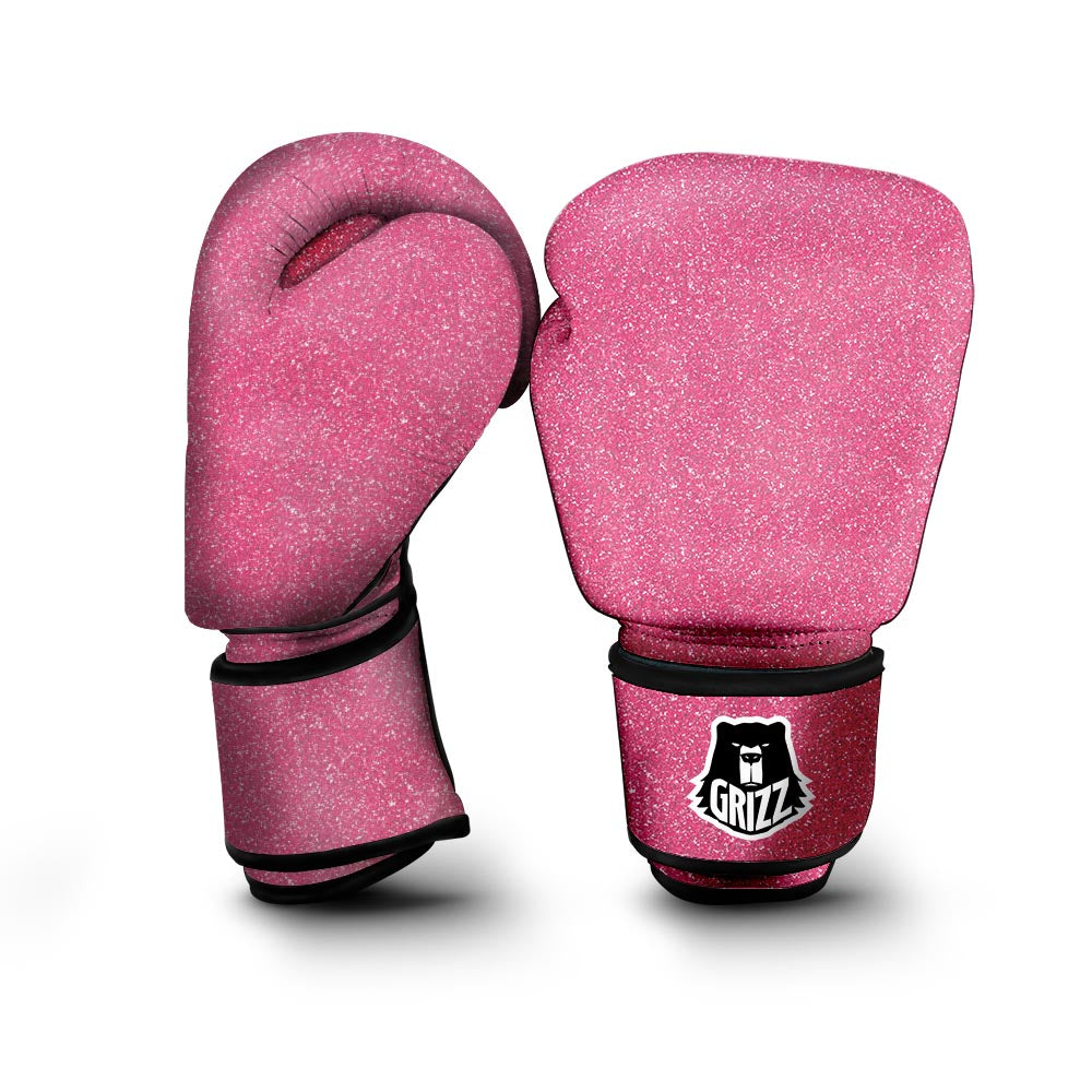 Pink Glitter Artwork Print Boxing Gloves-grizzshop