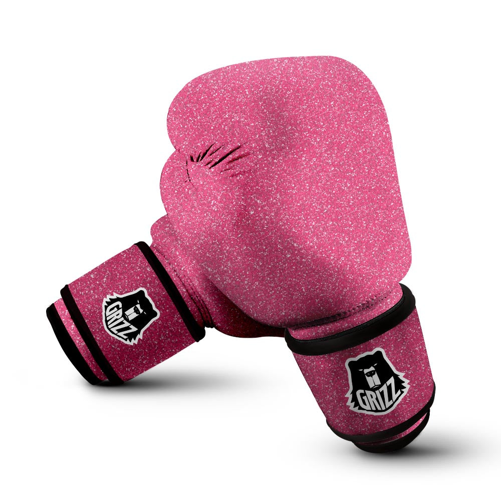 Pink Glitter Artwork Print Boxing Gloves-grizzshop