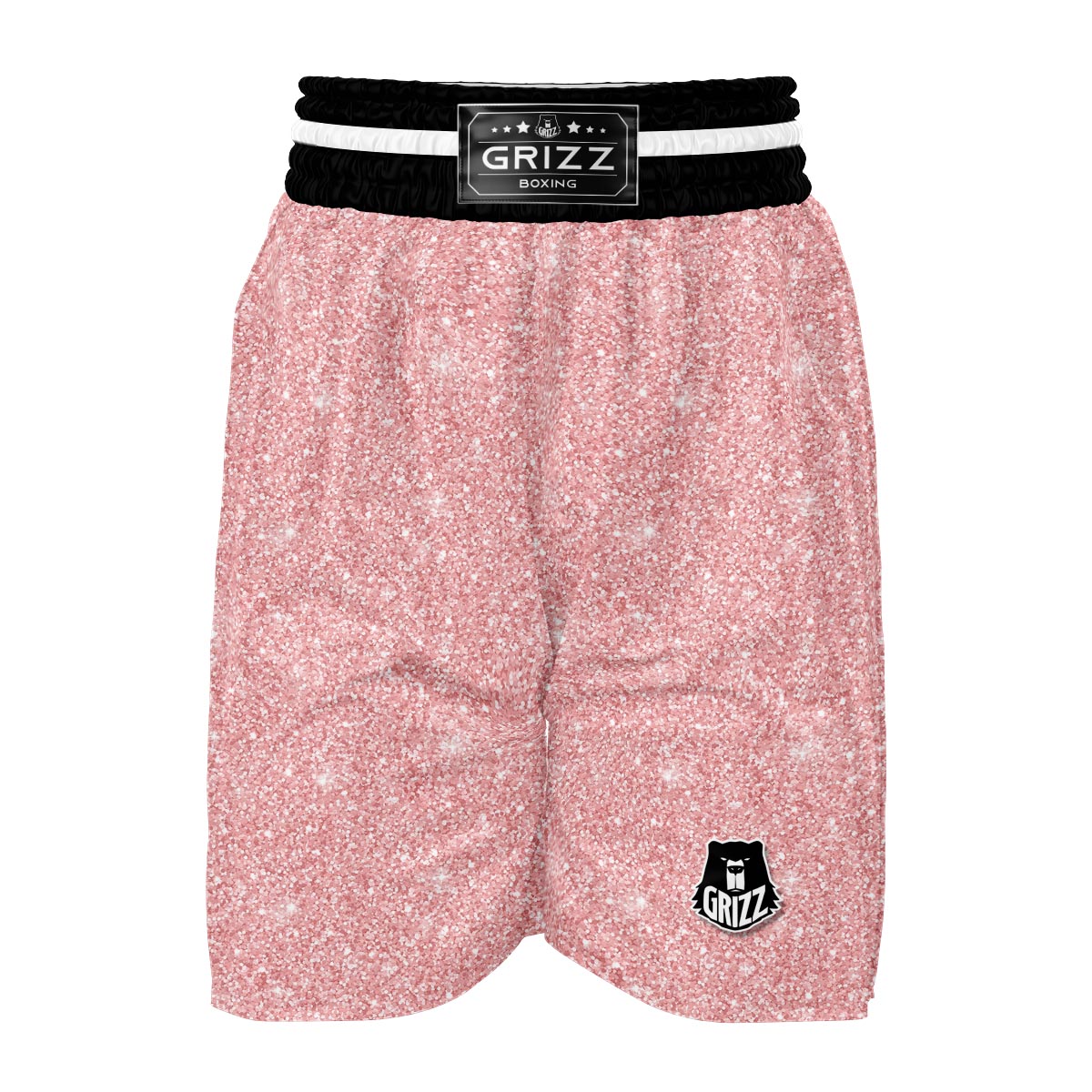 Pink Glitter Pattern Print Boxing Shorts-grizzshop