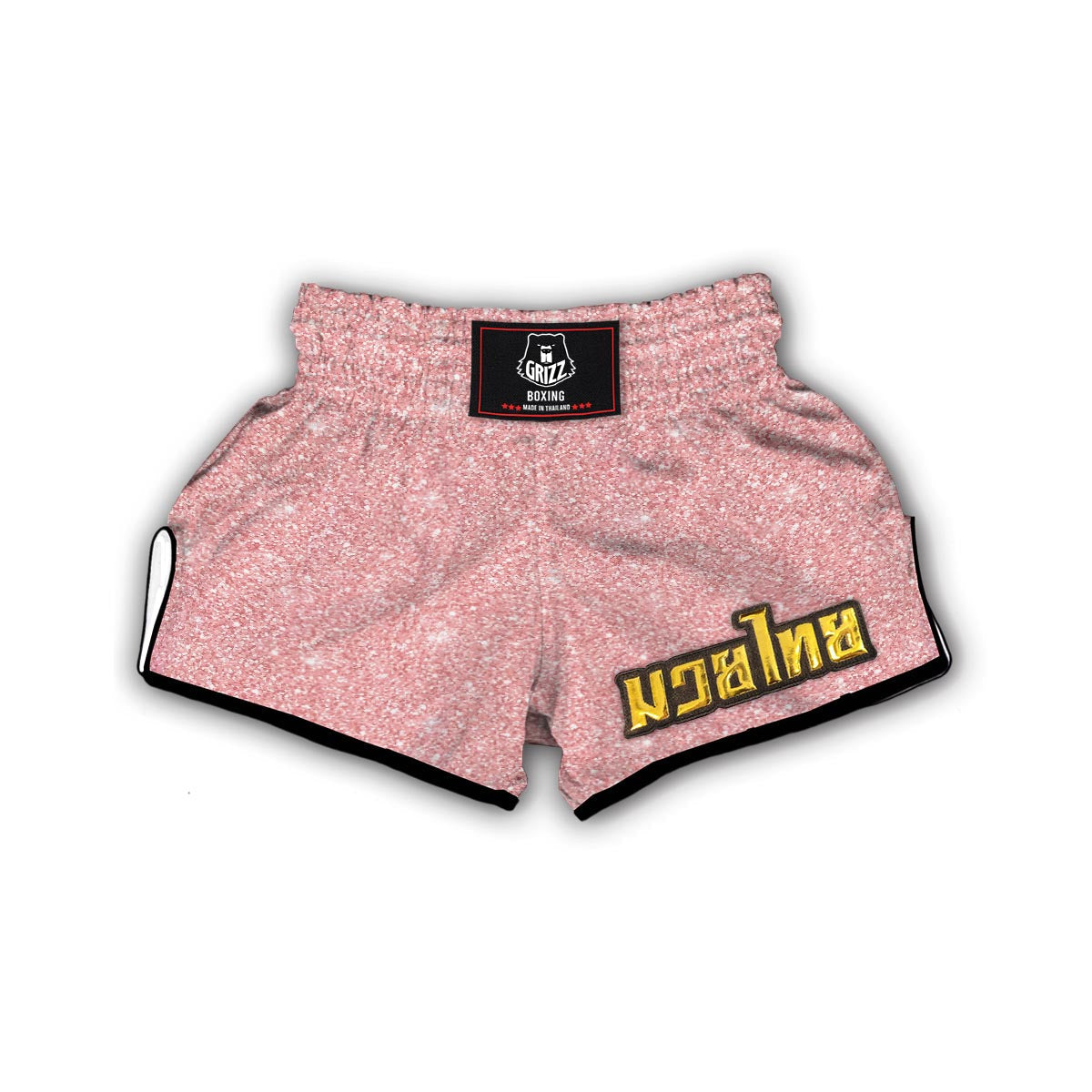 Pink Glitter Pattern Print Muay Thai Boxing Shorts-grizzshop