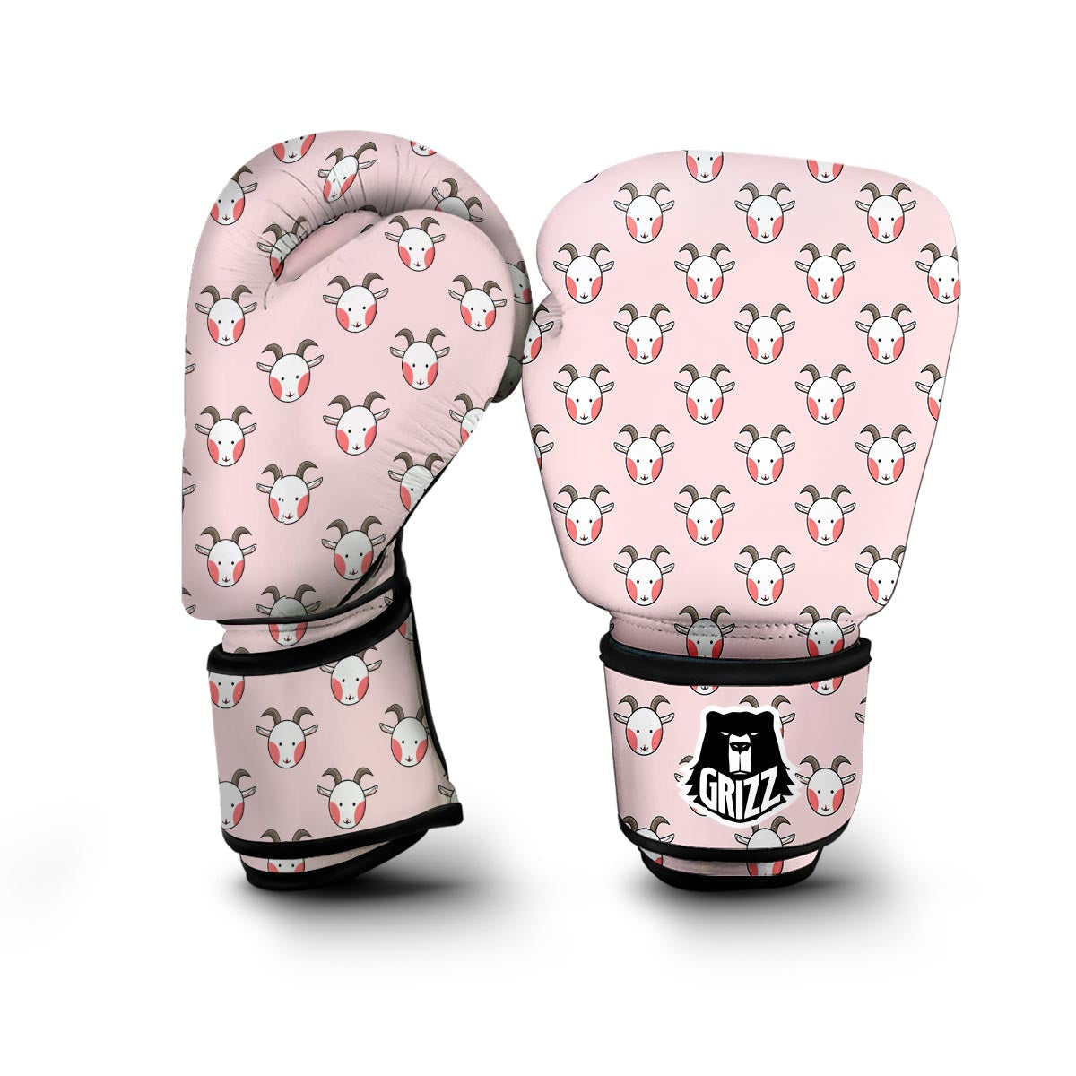 Pink Goat Sheep Pattern Print Boxing Gloves-grizzshop