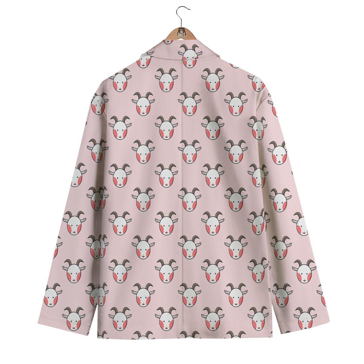 Pink Goat Sheep Pattern Print Men's Blazer-grizzshop