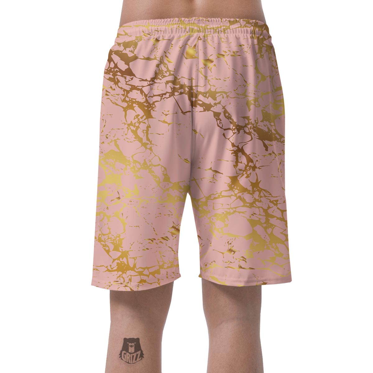 Pink Gold Marble Men's Shorts-grizzshop