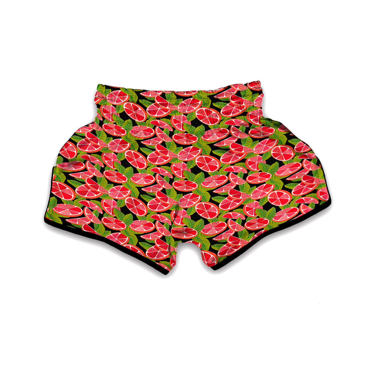 Pink Grapefruit Sliced Print Pattern Muay Thai Boxing Shorts-grizzshop