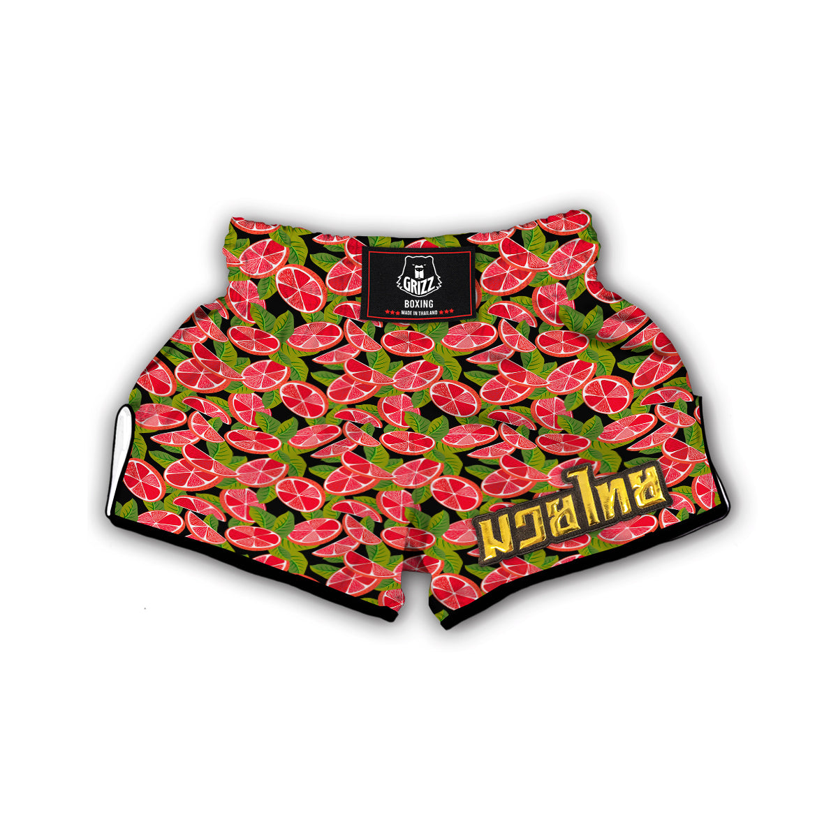 Pink Grapefruit Sliced Print Pattern Muay Thai Boxing Shorts-grizzshop