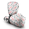 Pink Gray Cow Pattern Print Boxing Gloves-grizzshop